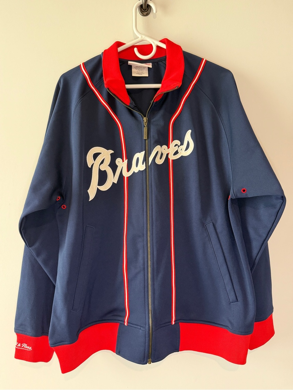Atlanta Braves Navy and Red Unisex Zip Jacket